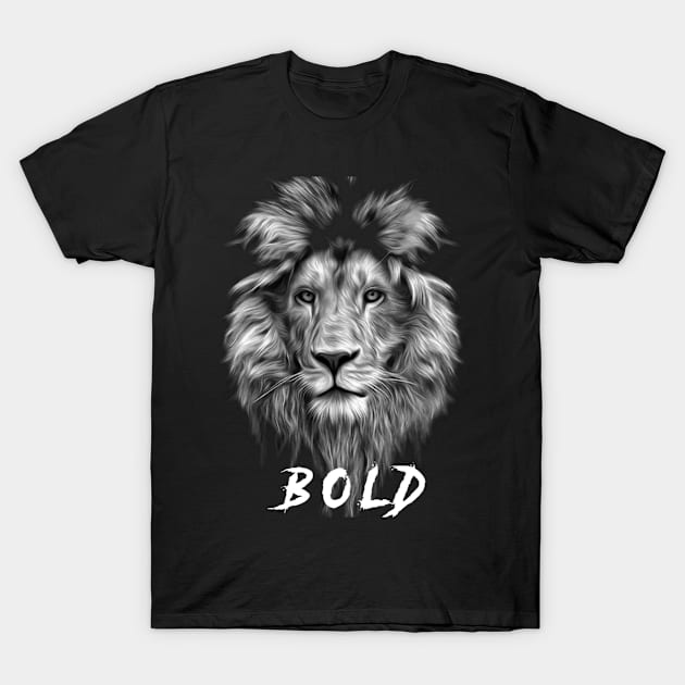 Lion head : bold T-Shirt by Mkt design